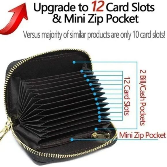 NEW Credit Card Holder For Women Black Bee Wallet - Picture 3 of 8